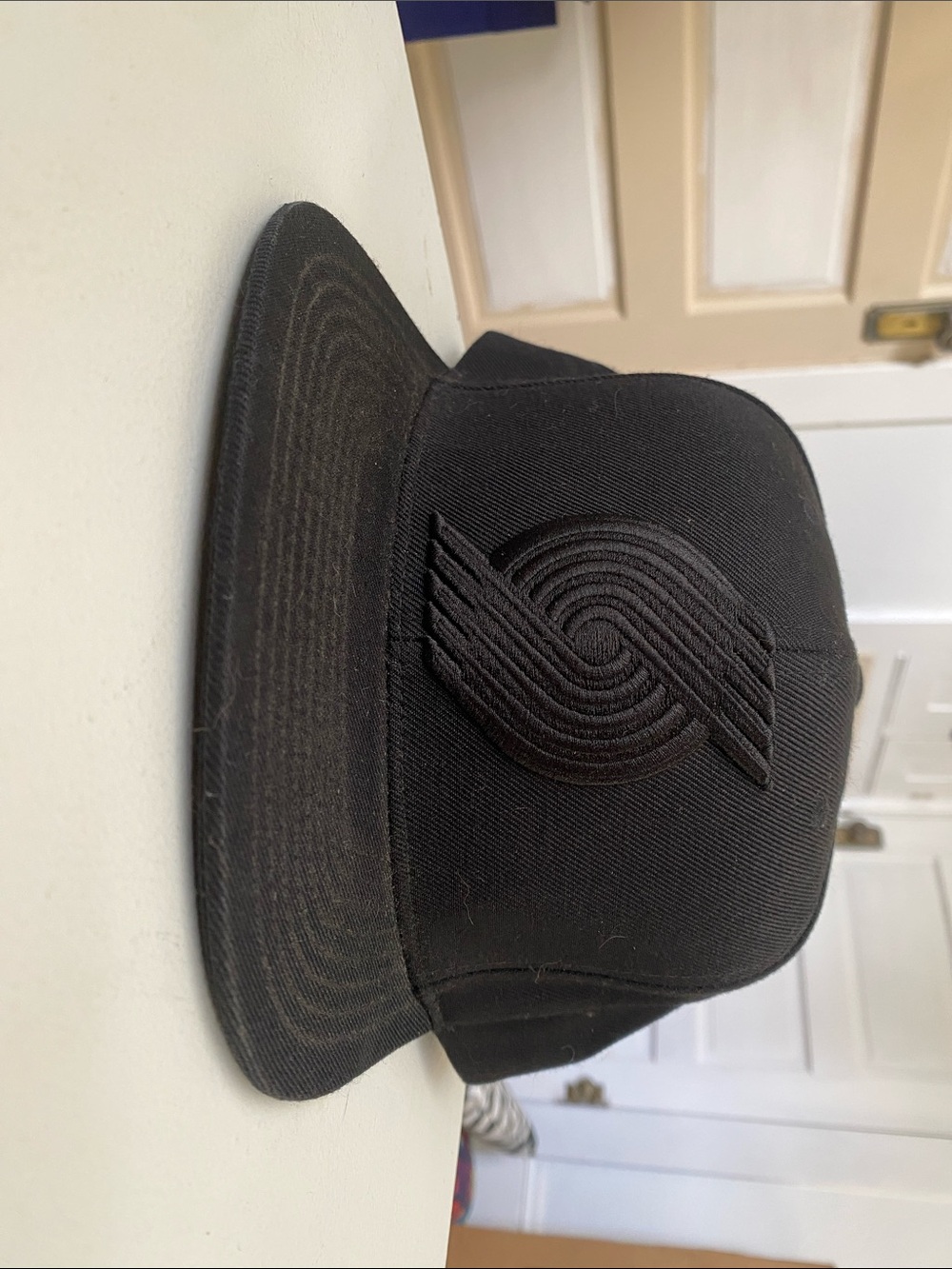 NBA Portland Trail Blazers black on black snap back hat